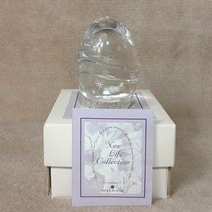 Sullivans Crystal Egg Paperweight New Life Collection Poland 2 Cor 5:17 With Box